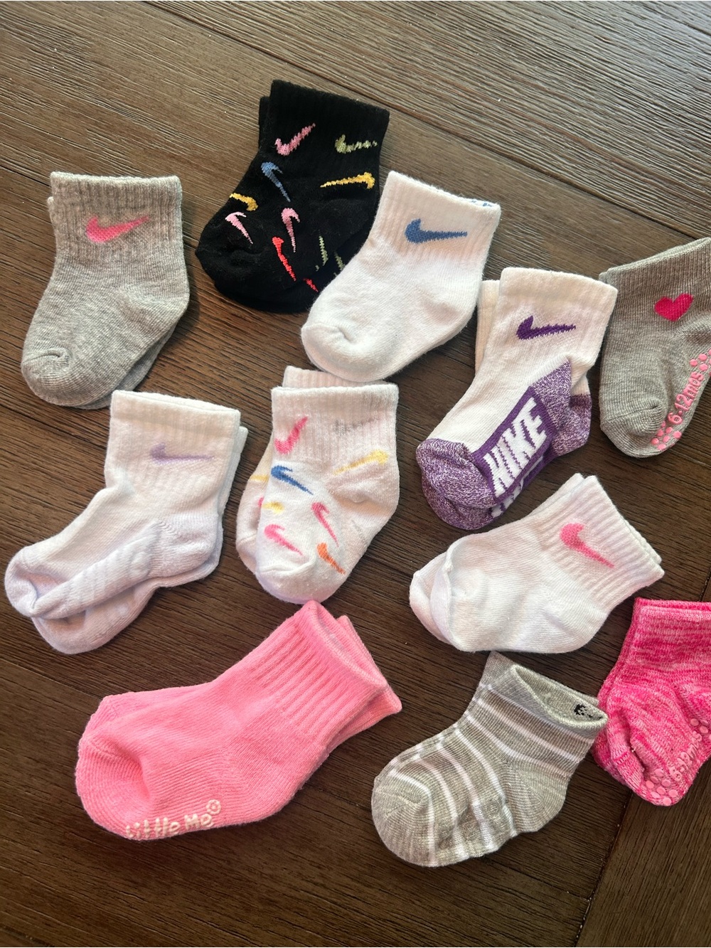 Nike Baby Socks Bundle 6-12 Months 11 Pairs Mixed Colors